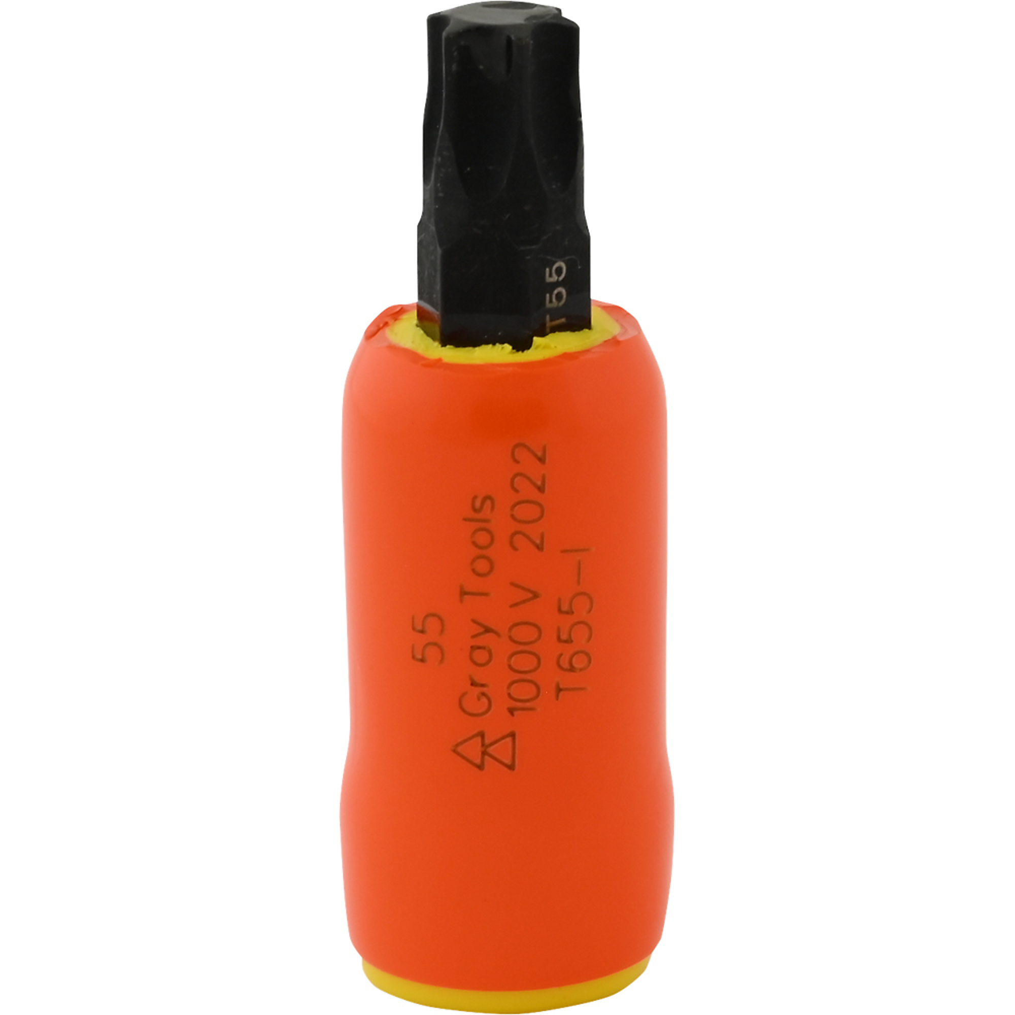 Gray Tools, T55 X 3/8in. Drive Torx 1000V Insulated Socket, Drive Size 3/8 in, Model# T655-I